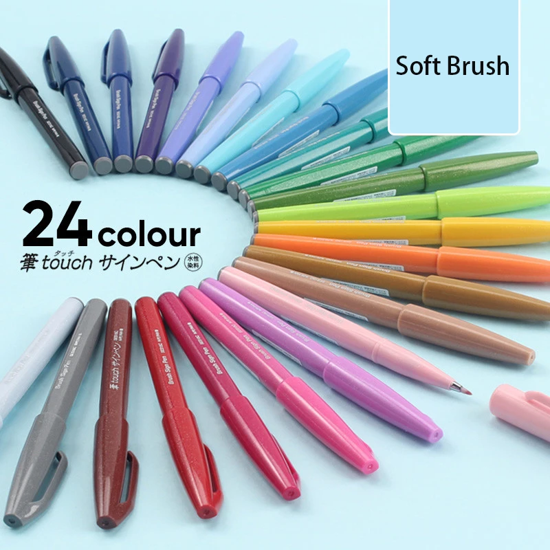 Pentel Pen Sign Pen - Stylos à brosse tactile Pentel japonais,