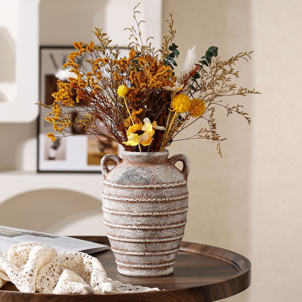 Home Office Japandi - Vase en céramique Amphora pour fleurs