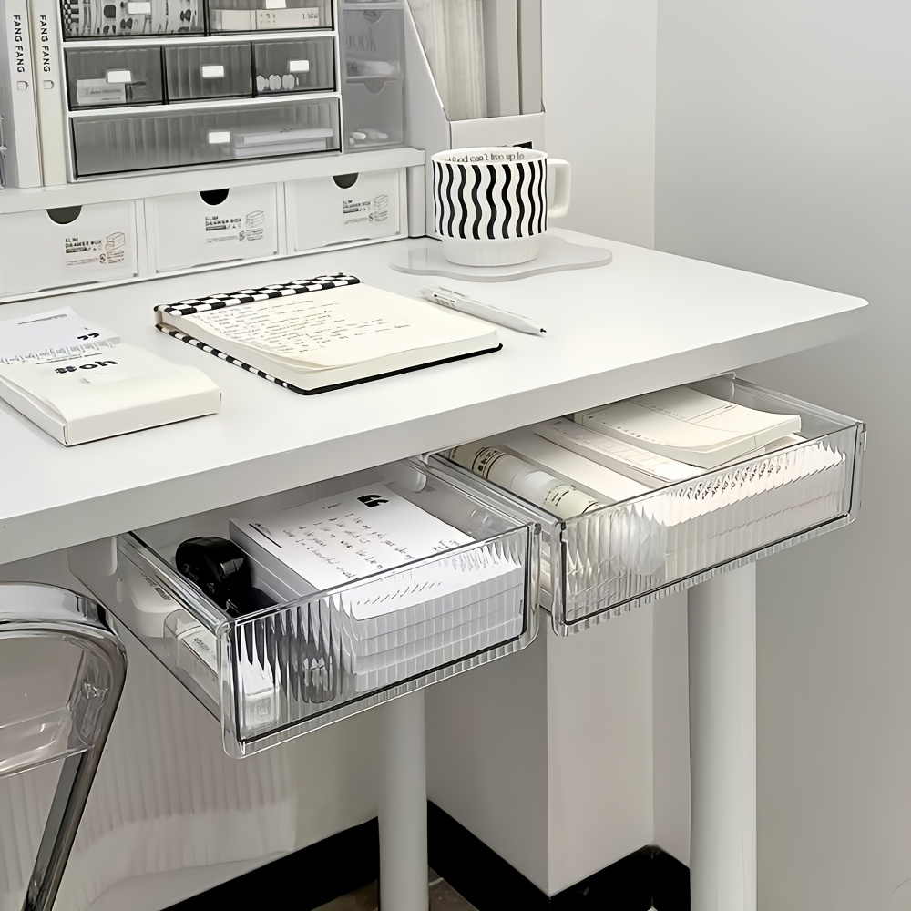 Home Office Desk With Drawers - Organisateur de tiroir transparent sous le