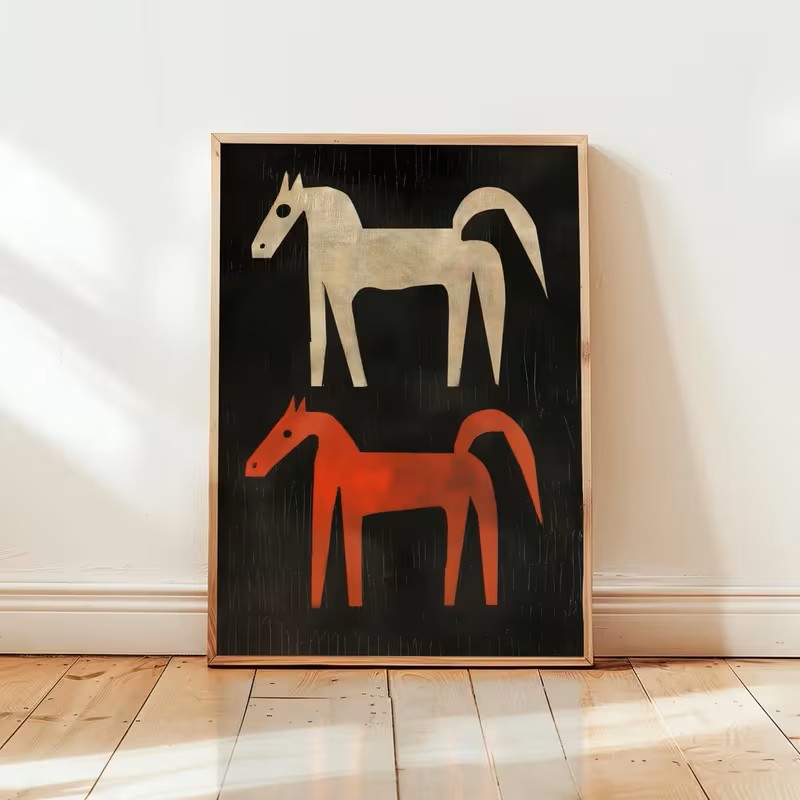 Home Office Interior Design - Affiche murale sur toile avec motif