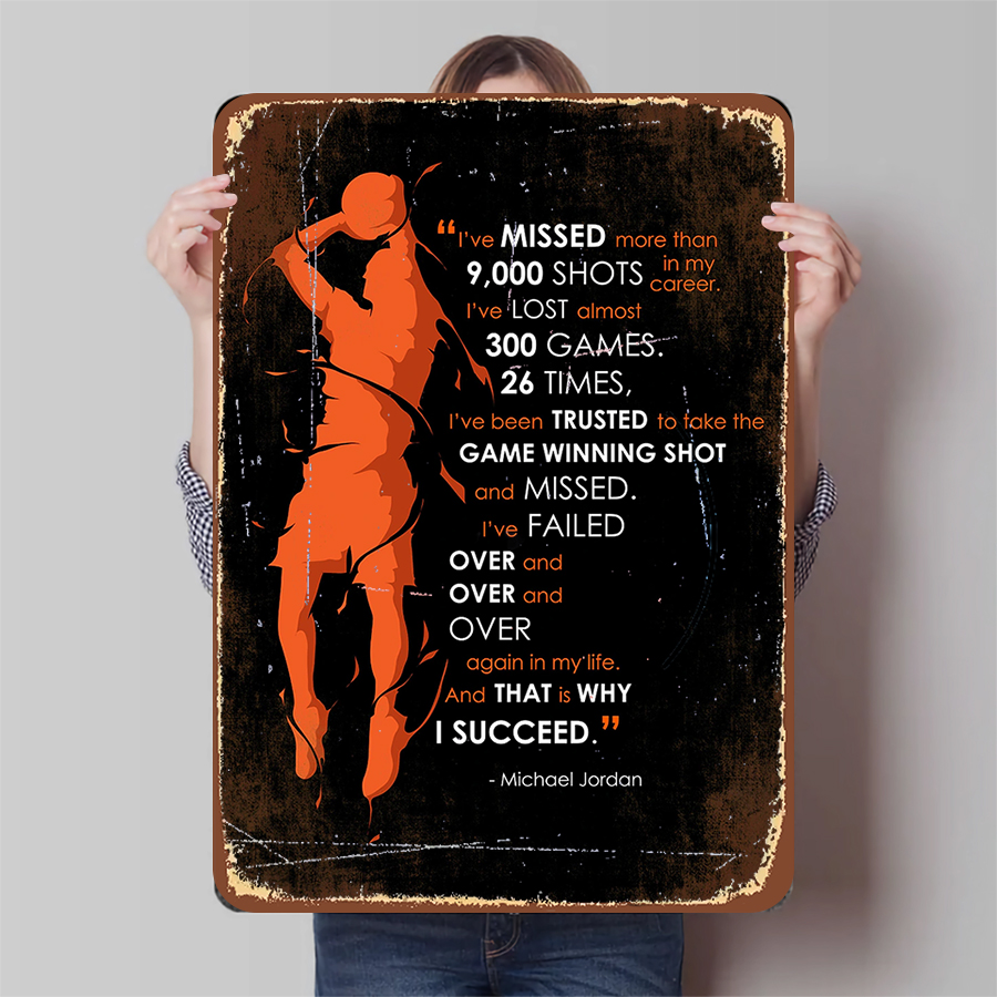 Home Office Quotes - Michael Jordan citation inspirante métal mur