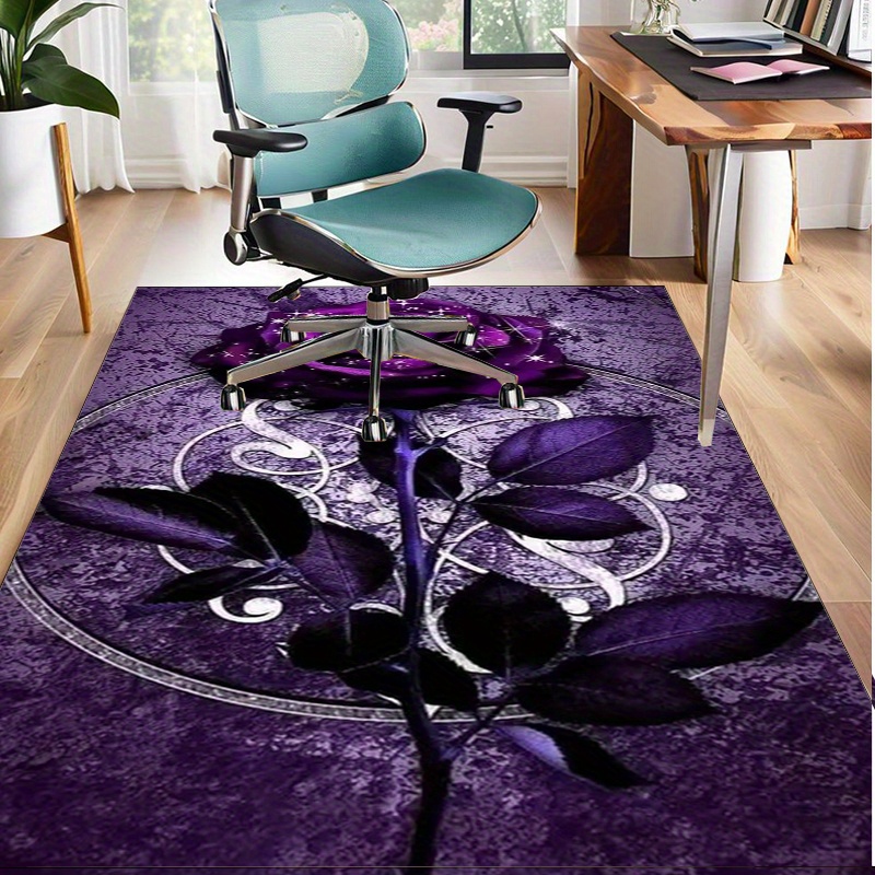 Home Office Interior Design - Tapis feuille violette pour un décor