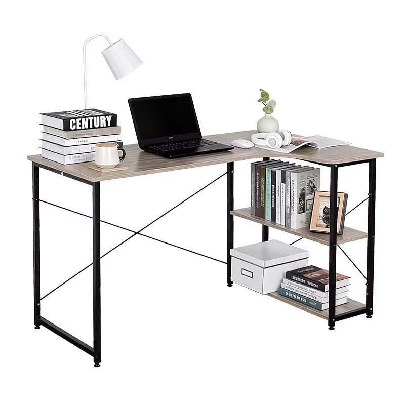 Home Office Desk With Drawers - Bureau d'angle en forme de L
