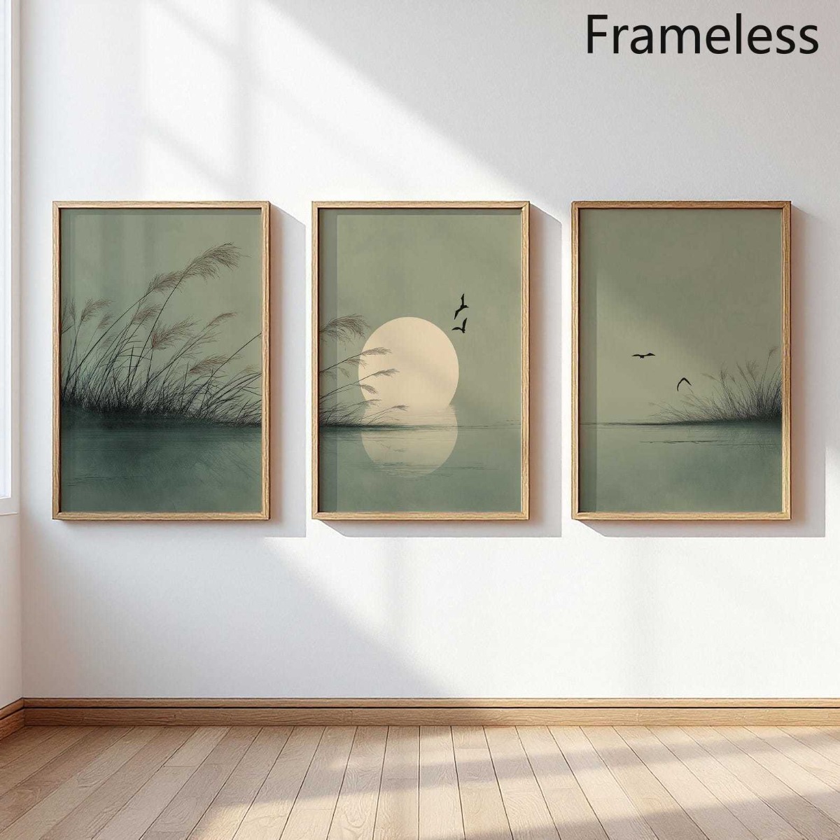 Home Office Japandi - Lot de 3 affiches murales en