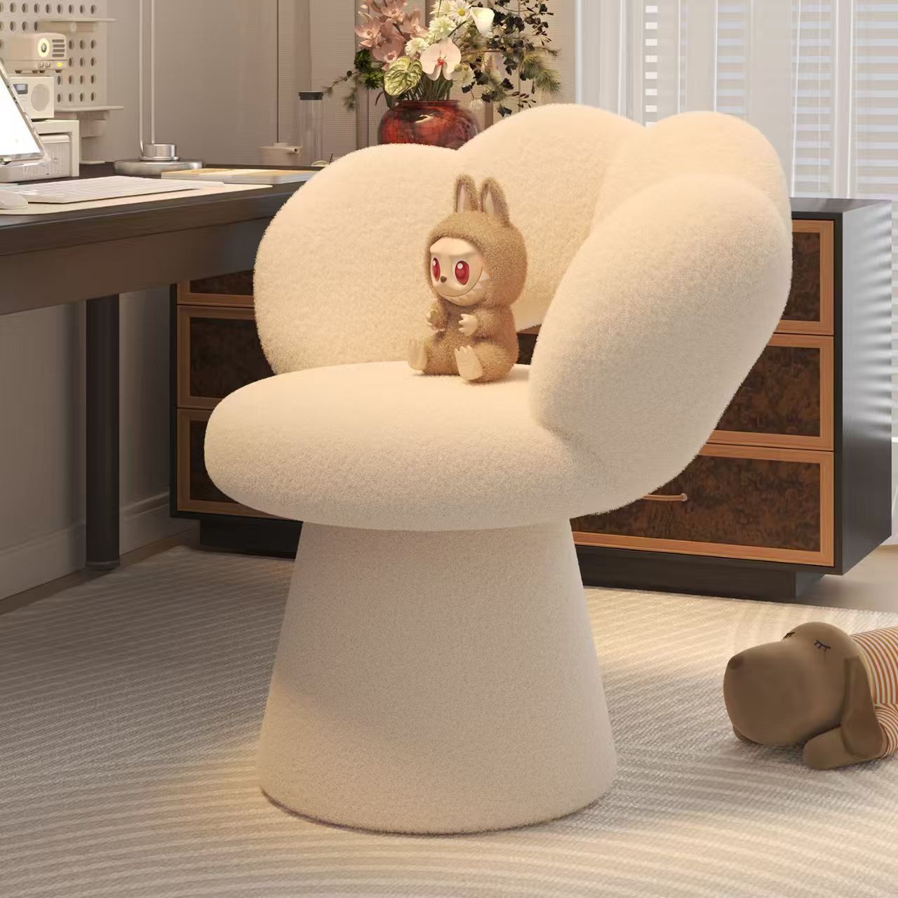 Home Office In Living Room - Chaise de bureau ergonomique avec Support