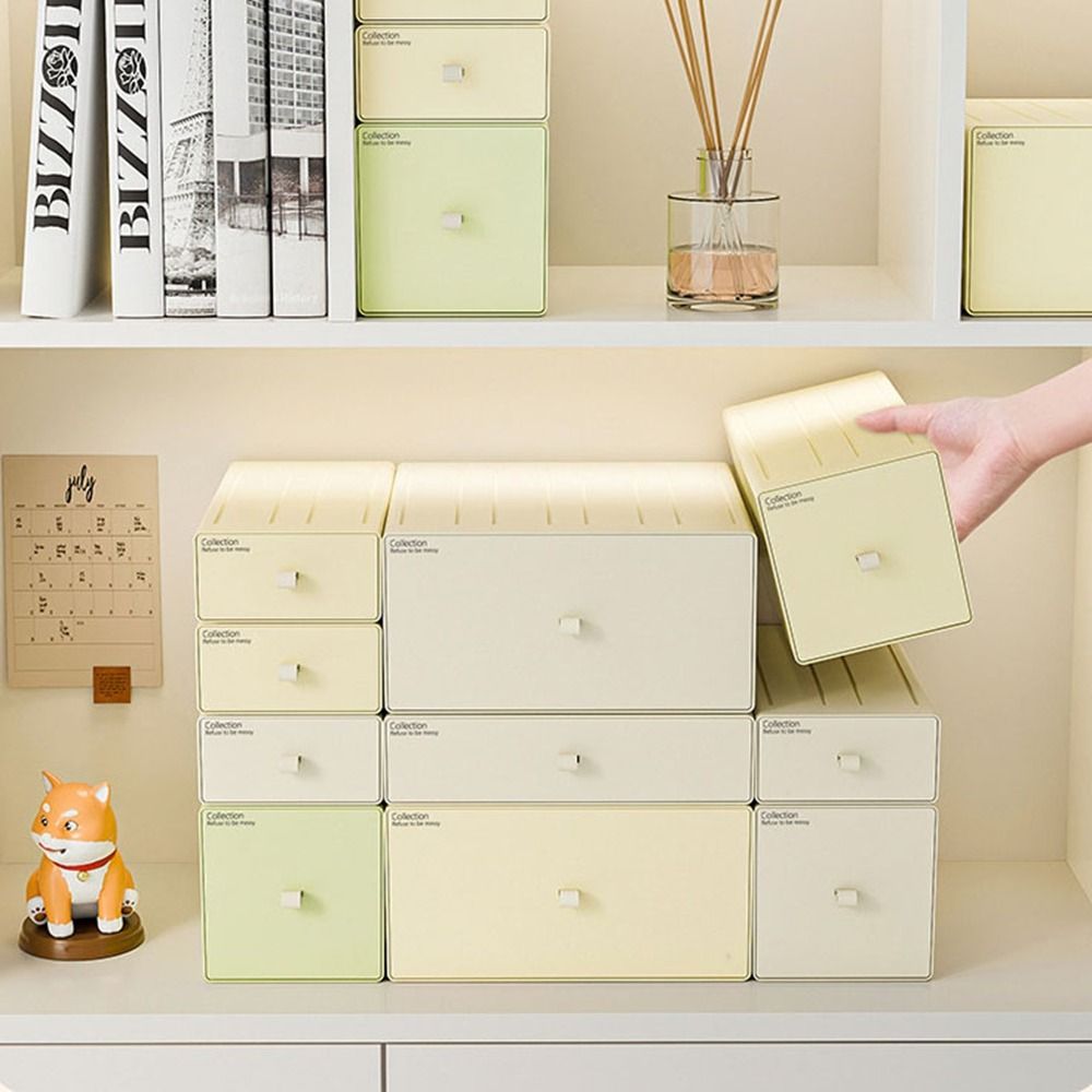 Home Office Desk With Drawers - Boîte de rangement empilable en plastique