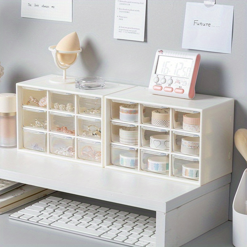 Home Office Desk With Drawers - Boîte de rangement créative à 9