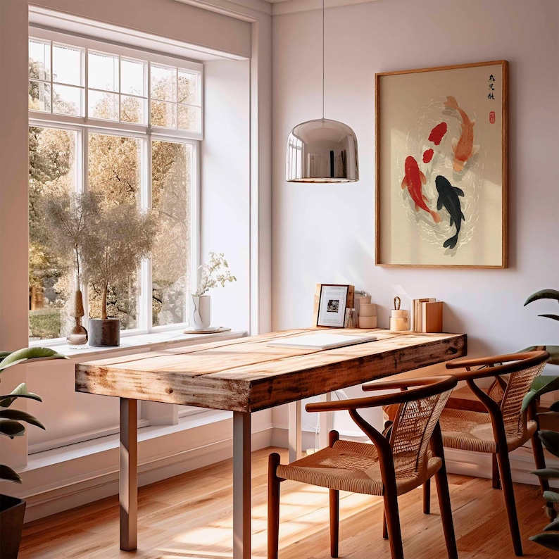 Affiche de poisson Koi japonai - Home Office Japandi avis et prix