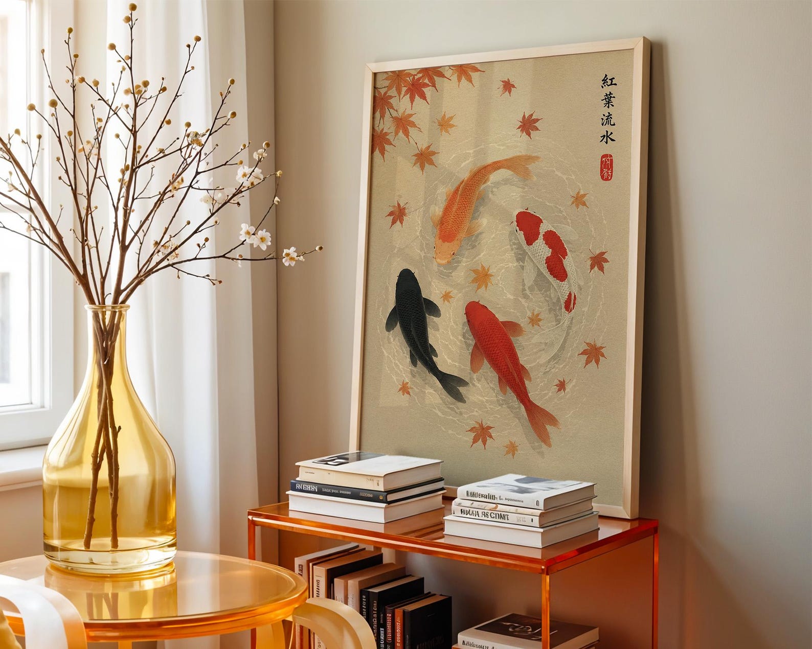 Affiche de poisson Koi aux feu - Home Office Japandi avis et prix
