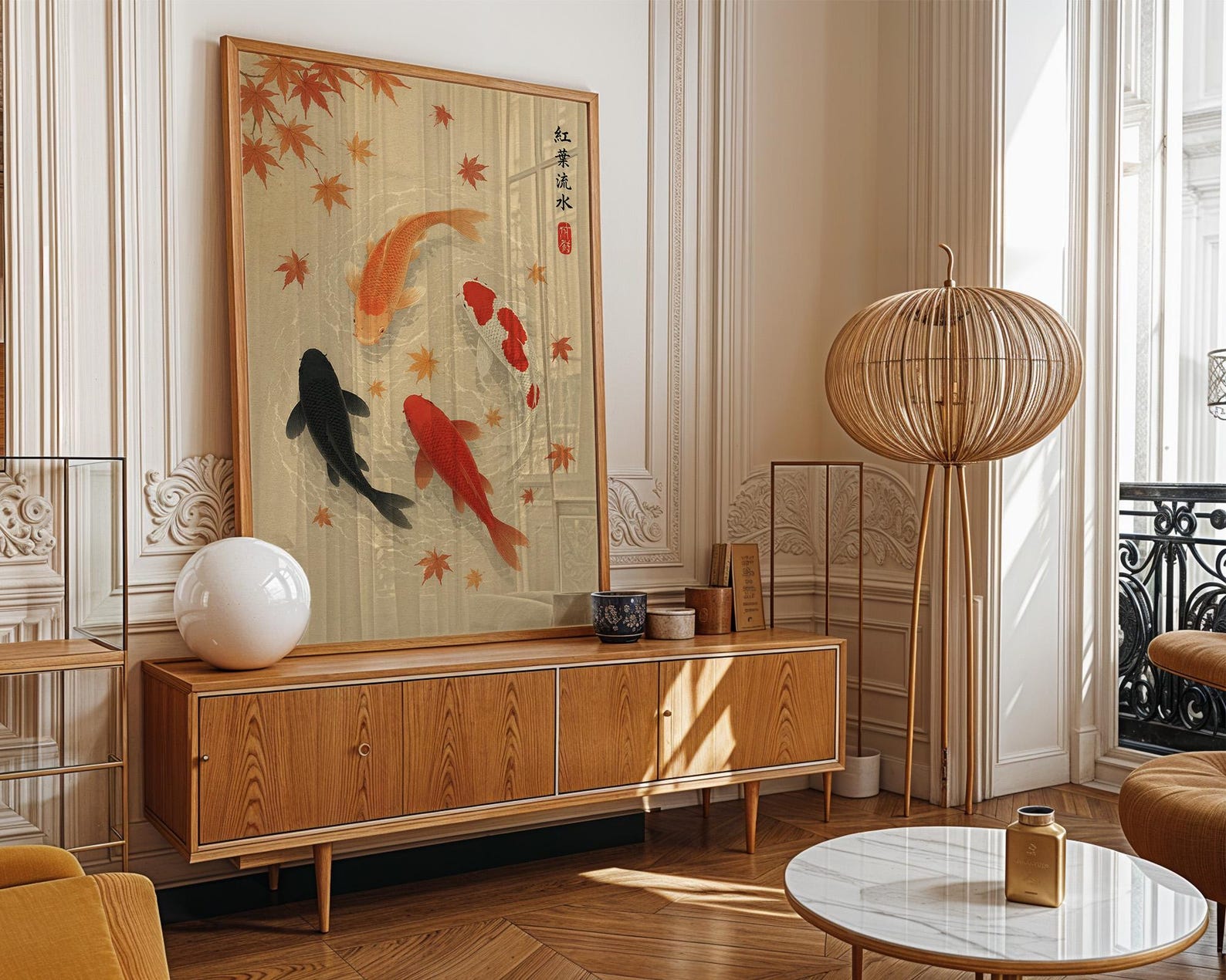 Affiche de poisson Koi aux feu - Home Office Japandi avis et prix