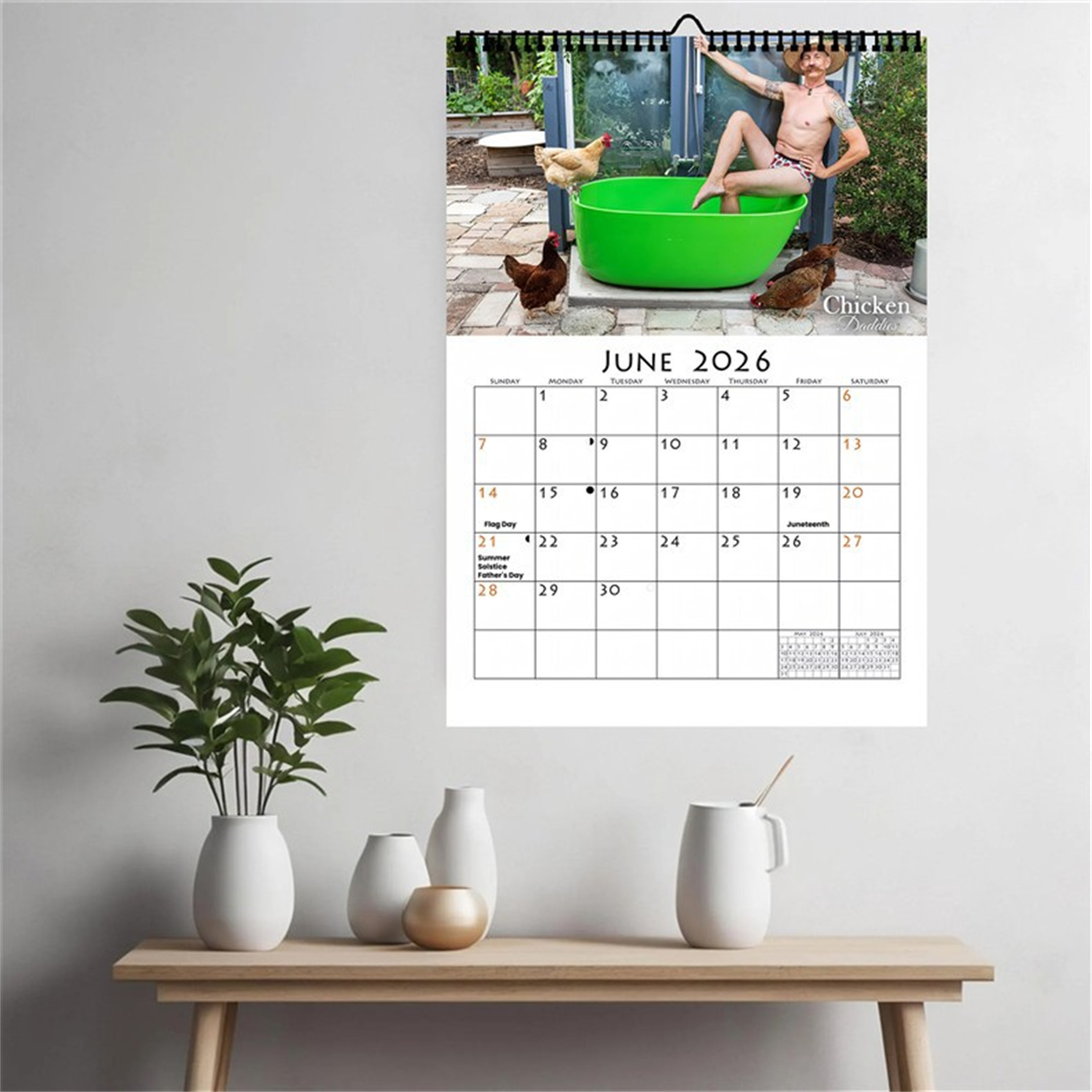Calendrier mural poulet papa d - Home Office Size avis et prix