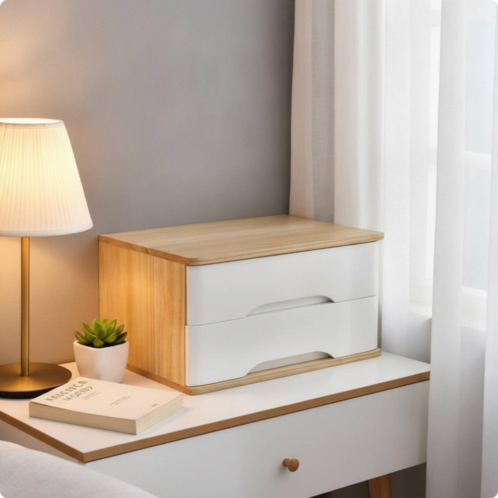 Boîte de rangement en bois pou - Home Office Desk With Drawers avis et prix