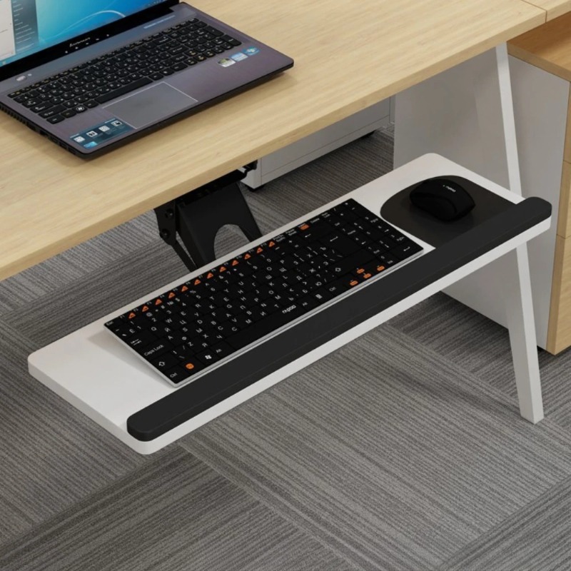 Plateau de clavier coulissant  - Home Office Desk With Drawers avis et prix