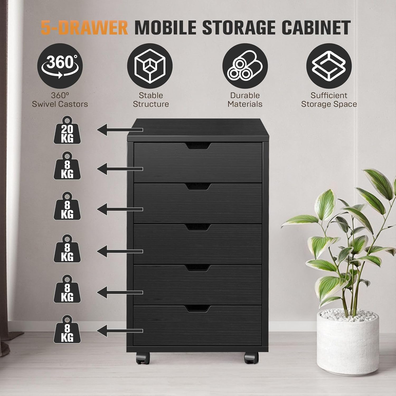 Classeur à 5 tiroirs, organisa - Home Office Printer avis et prix