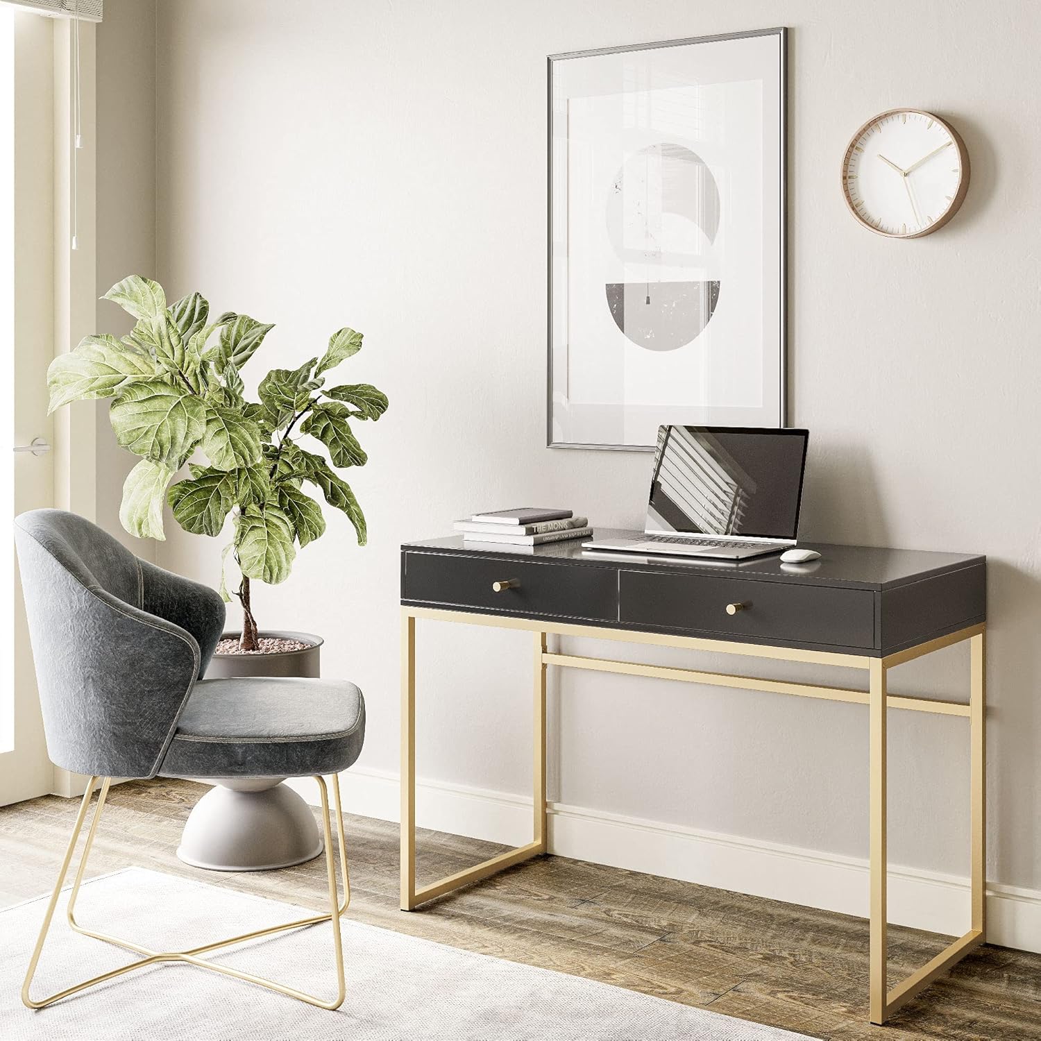 Coiffeuse ou bureau de travail - Home Office Desk With Drawers avis et prix